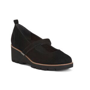VIONIC Black Suede Alma Comfort Mary Jane Wedges